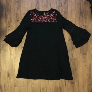 Black Bell Sleeve Dress